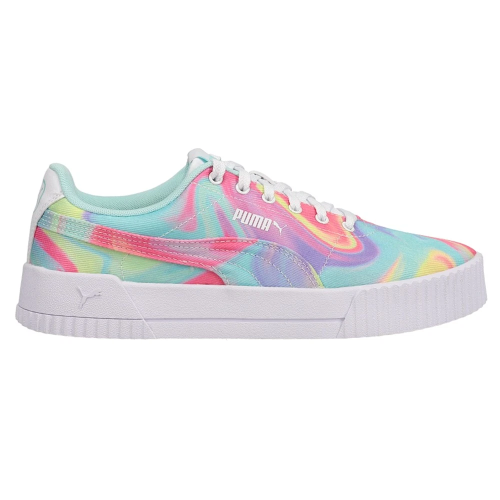 Scarpe casual sneakers Puma Carina Swirl TieDye platform giovani ragazze taglia 6 M 38