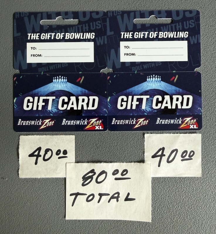 Bowlero/Brunswick Gift Card (Lot Of 2) $40 Each $80 Total