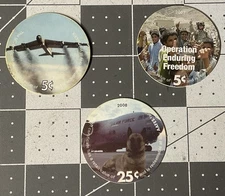 3 US Military AAFES POGS (Gift Certificates) 5 & 25 Cents Enduring Freedom Shiny