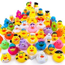 100PCS Rubber Ducks, Random Assortment Ducks Bulk, 2 Inch Mini Rubber Duckies...