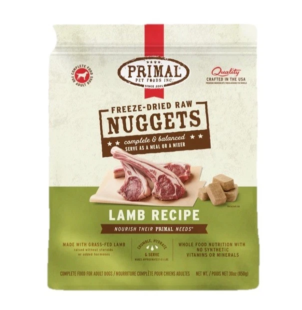 “NEW” 30oz Primal Freeze Dried Nuggets For DOGS Lamb Formula