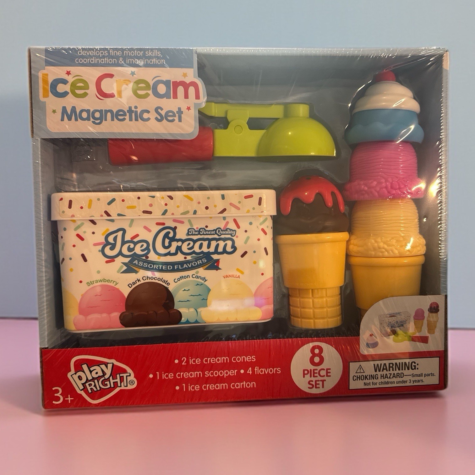 Play Right Magnetic Ice Cream Set 8pc Pretend Play Toy Scoop