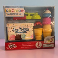 Play Right Magnetic Ice Cream Set 8pc Pretend Play Toy Scooper Cones Ages 3 