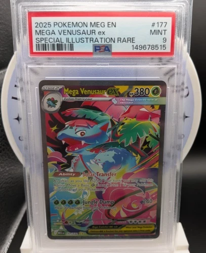 2025 Pokemon Mega Evolutions Mega Venusaur EX! SIR! English! PSA 9! #177/132!
