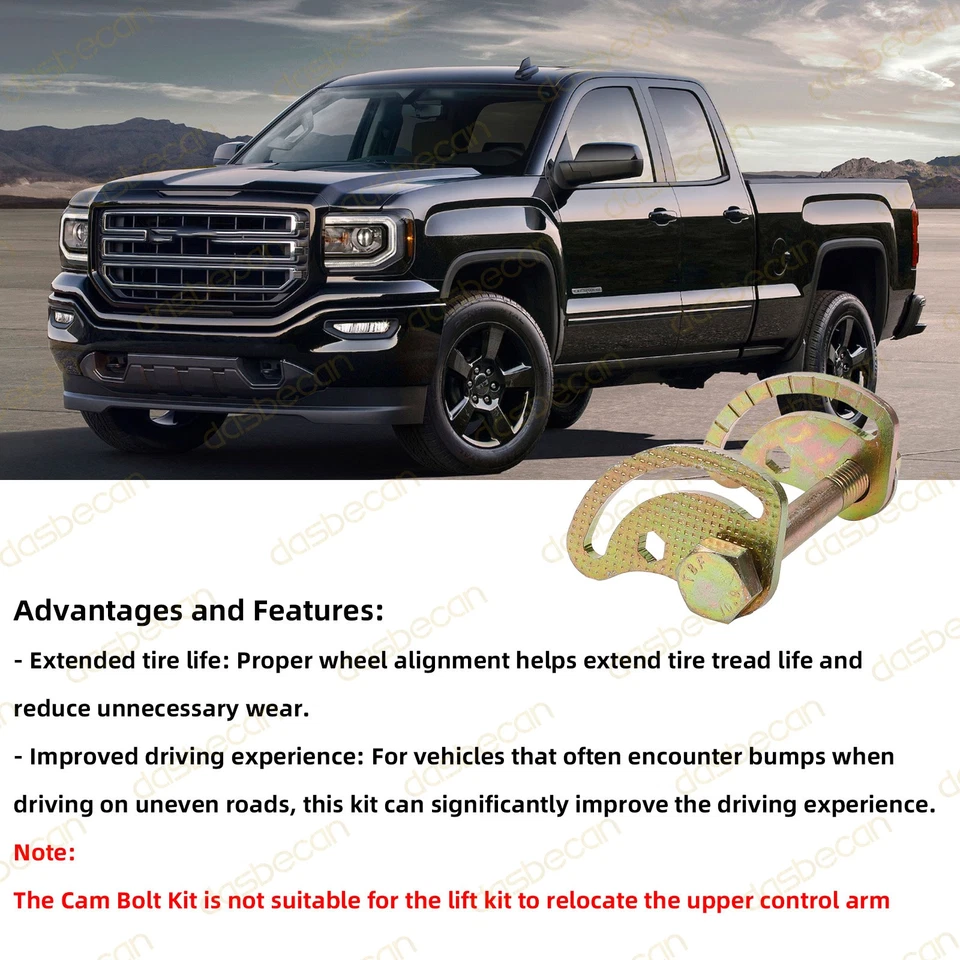 Front Alignment Camber Caster Cam Bolt Kit For Chevy Silverado 1500 2001-2018 Foto 3 de 4