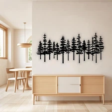 Metal Pine Tree Wall Art Decor Nature Home Decor Cedar Trees Metal Sign Wall Dec