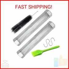 Aushucu 2pcs Smoker Tube 12in Pellet Smoker Tube Stainless Steel Smoke Tube for 