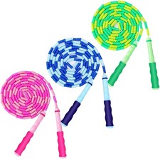 Jump Rope For Kids, Soft Beaded Jump Rope, Adjustable Length Tangle-Free