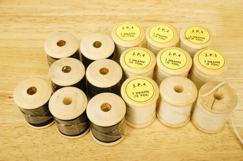 Vintage Textile Thread Lot Pearsall's Chinese Twist Silk England Black & Ecru