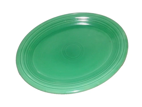 Genuine Fiesta HLC USA Sea Mist Green Oval Platter 12.5 x 10 Inches - EUC
