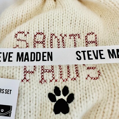 STEVE MADDEN 3 PC PET LOVERS KNIT BEANIE POOP BAG POUCH PET  display picture 1