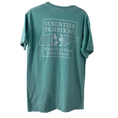 Volunteer Traditions Womens Short Sleeve T-Shirt S Teal Blue Tennessee Tri  Star
