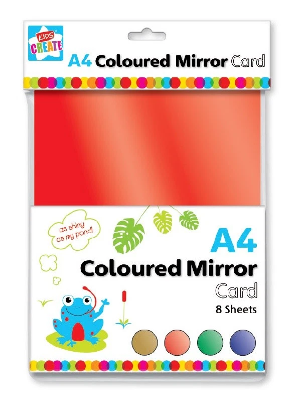 THICK METALLIC MIRROR CARD PACK 8 A4 SHEETS SHINY COLOURED BOARD RED GOLD GREEN - Image 3 of 3