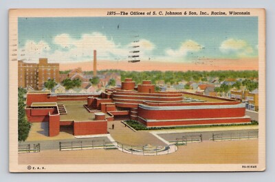 Postcard The Offices Of S. C. Johnson & Son, Inc Racine Wisconsin 1949