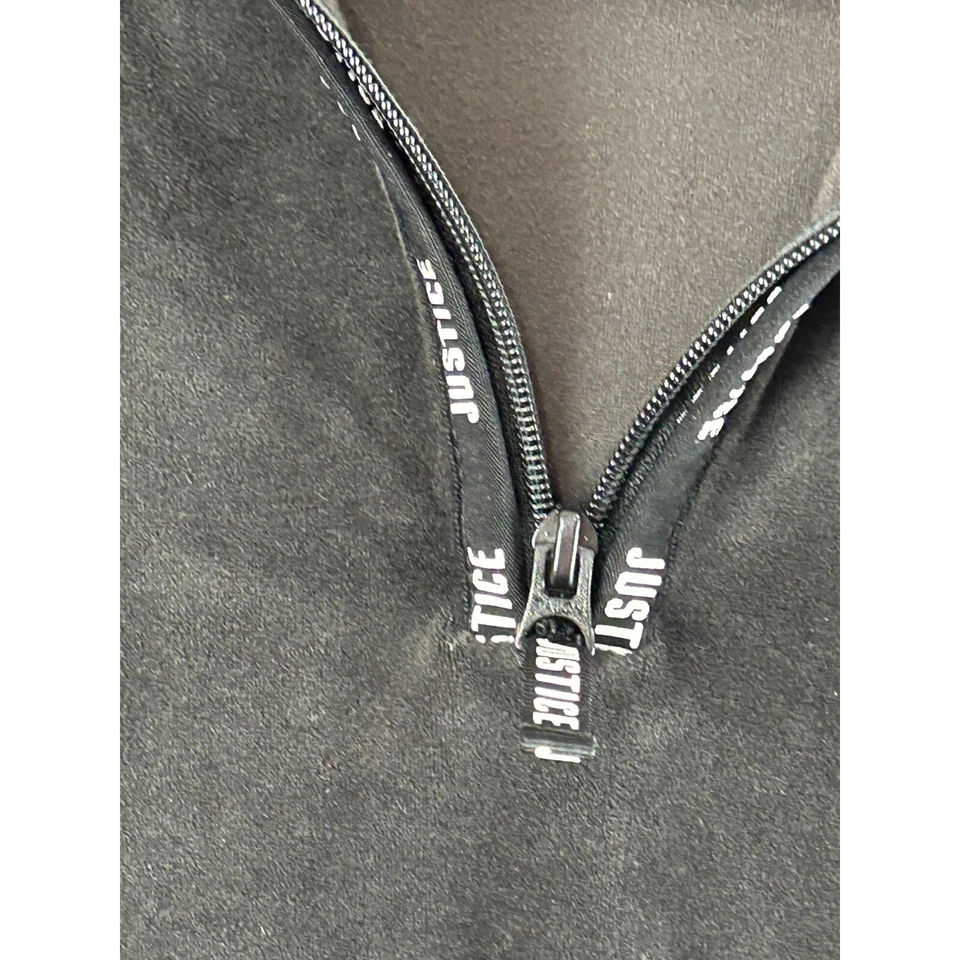 Sudadera con Capucha Justice Youth Media Cremallera Polar Con Bolsillo Canguro Talla 10 Terciopelo Negro y Foto 3 de 4