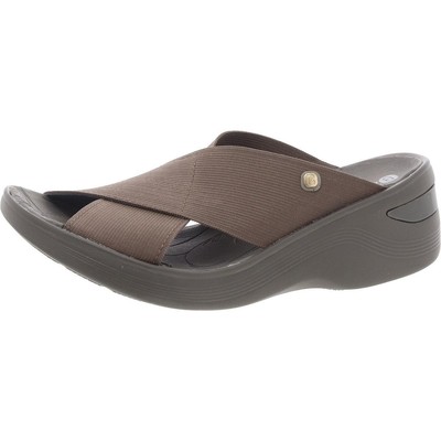 Bzees Womens Desire Taupe Woven Wedge Sandals Shoes 9 Medium (B,M) BHFO 6988