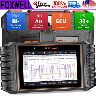 FOXWELL Bidirectional OBD2 Scanner All System EPB OIL SAS Diagnostic Tool IMMO