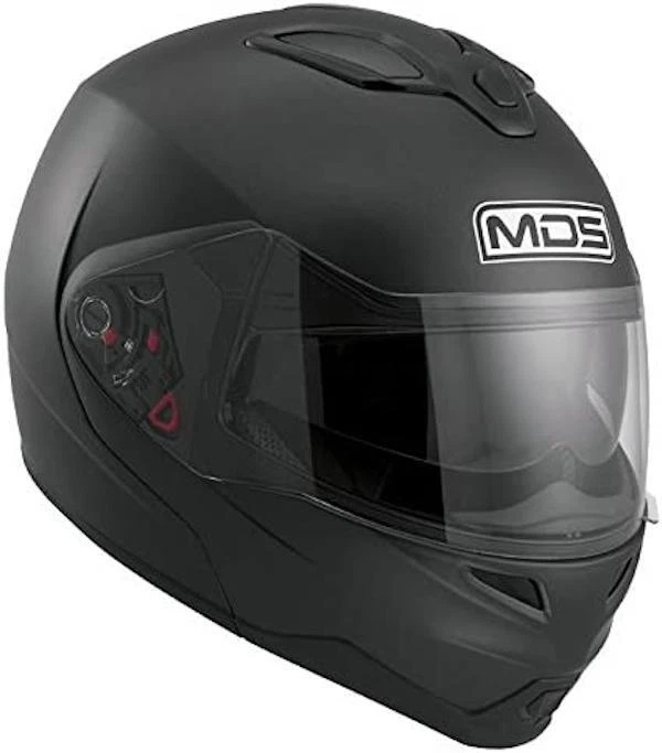 Helmet Modular Flip Up Mds MD200 Solid Single Colour Matte Black Size M