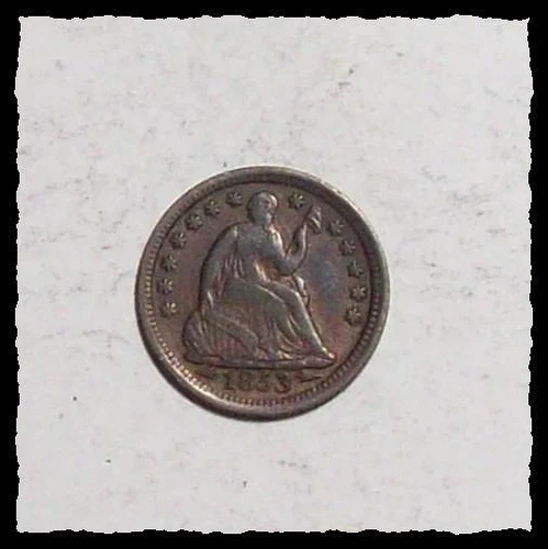 1853-P  Arrows SEATED LIBERTY HALF DIME Deeply Toned Sharp VF  #11C93