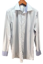 Eton 44/17.5 Tuxedo Placket White Bib Shirt Button Up No Chest Pocket