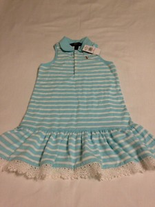 light blue striped polo dress
