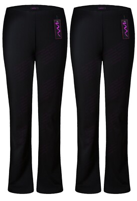 NEU DAMEN 2ER PACK BOOTLEG STRETCH ENDLICH GERIPPTE HOSE SCHWARZ GRÖSSE 8-24 NZ