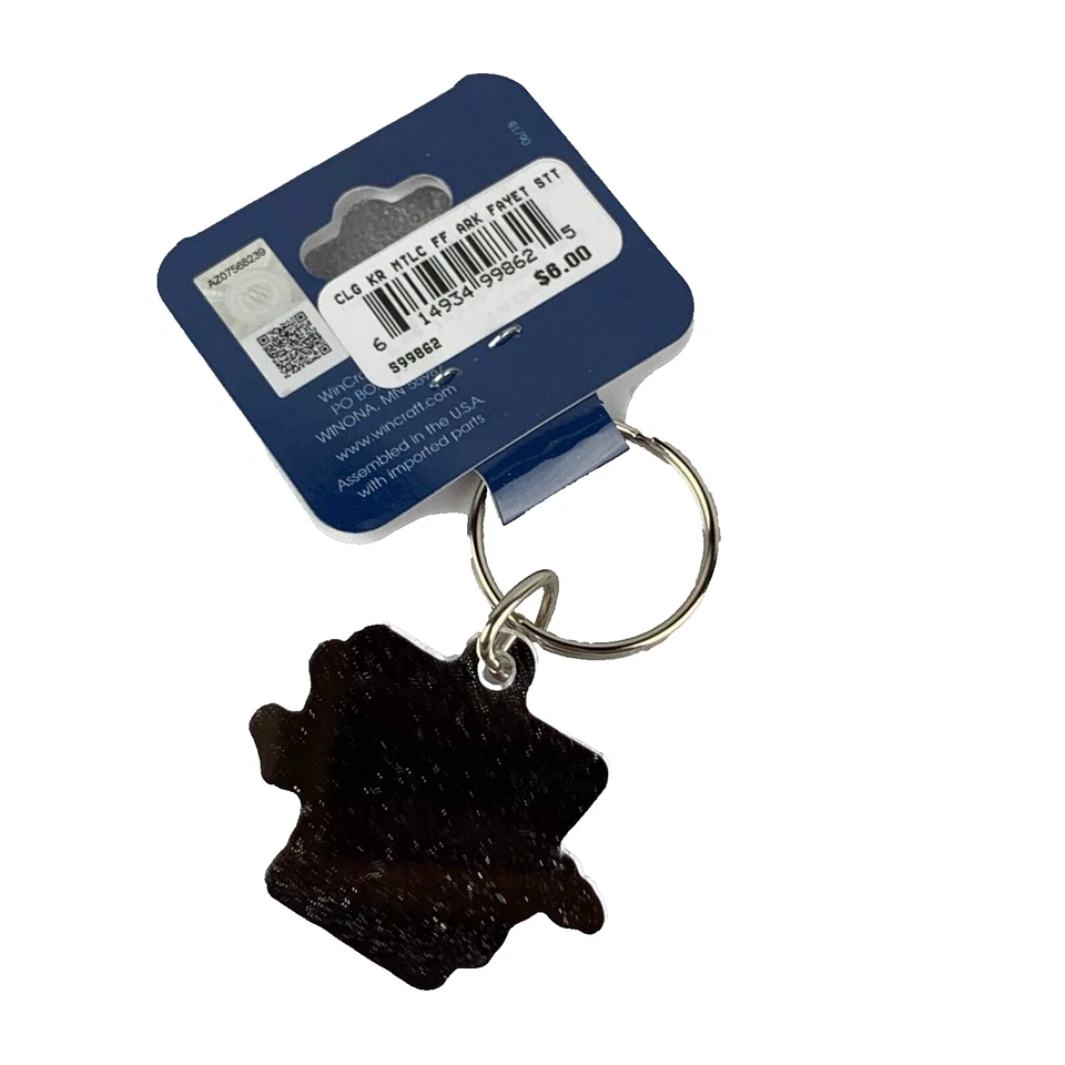 New University of Arkansas Razorbacks Keychain State Shape Design Z1 - Image 3 of 3