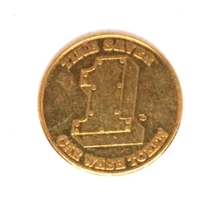 Token 25mm 1 Time Saver Car Wash Token No Cash Value Brass Tone