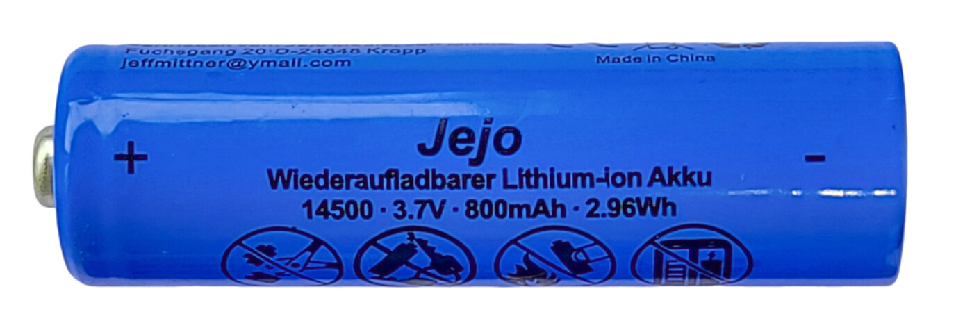 1 X Lithium Ionen Akku 3,7 V 800 MAh Typ 14500 Li Ion 50 X 14 Mm Wie AA - Größe