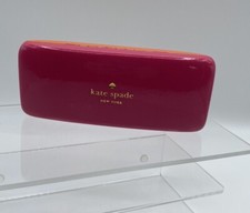 Kate Spade Hard Clamshell Eyeglass Case Pink Orange Eyes Image Inside With Cloth