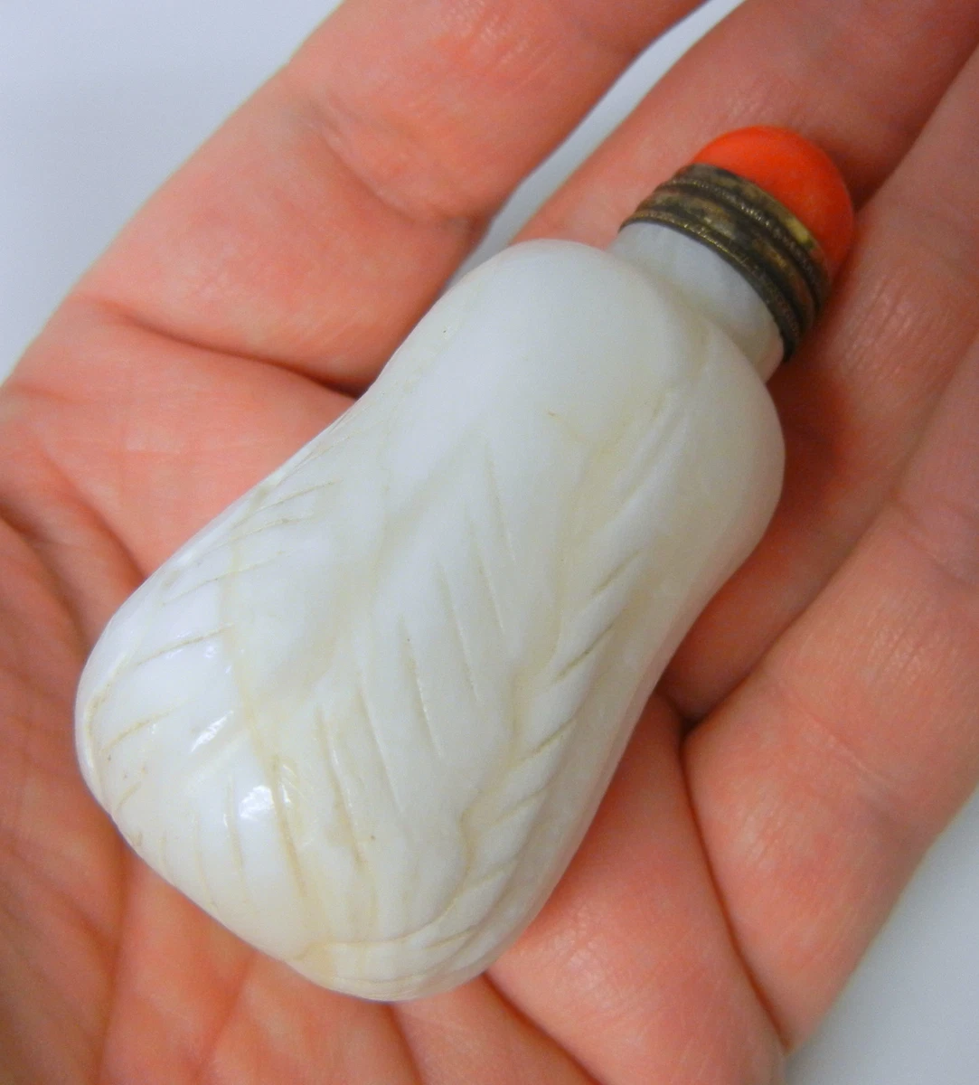 白玉古董中国鼻烟壶| eBay