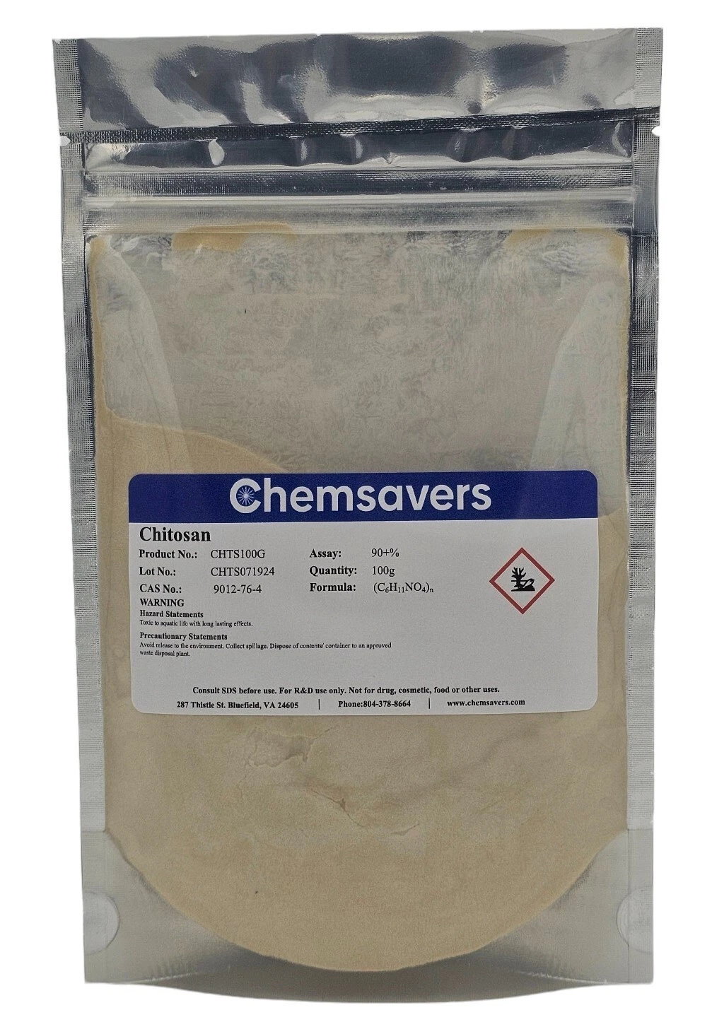 Chitosan, 90+% Deacetylated, 100g