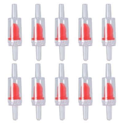 10x Aquarium One Way Check Valve Non-Return Fish Tank Air Pump CO2 System Red