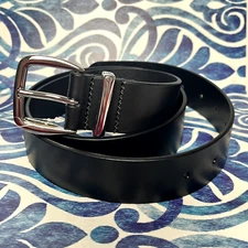 MADEWELL NWT The Women's Essential Wide True Black Leather Belt sz M NN919