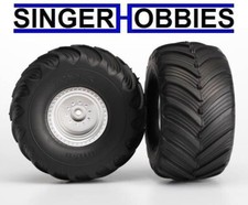 Traxxas 3665 Tires  Wheels Assembled Satin Chrome Wheels Terra Groove Dual TRA1
