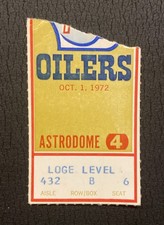 Oct 1 1972 Oilers 26 Jets 20 Football Ticket Stub Joe Namath 2 TDs Dan Pastorini