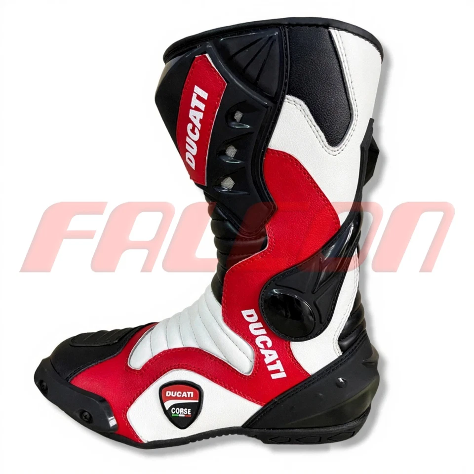 Ducati Corse Leather Motorcycle Racing Boots | Motorbike Riding Shoes All Sizes - Image 2 of 4