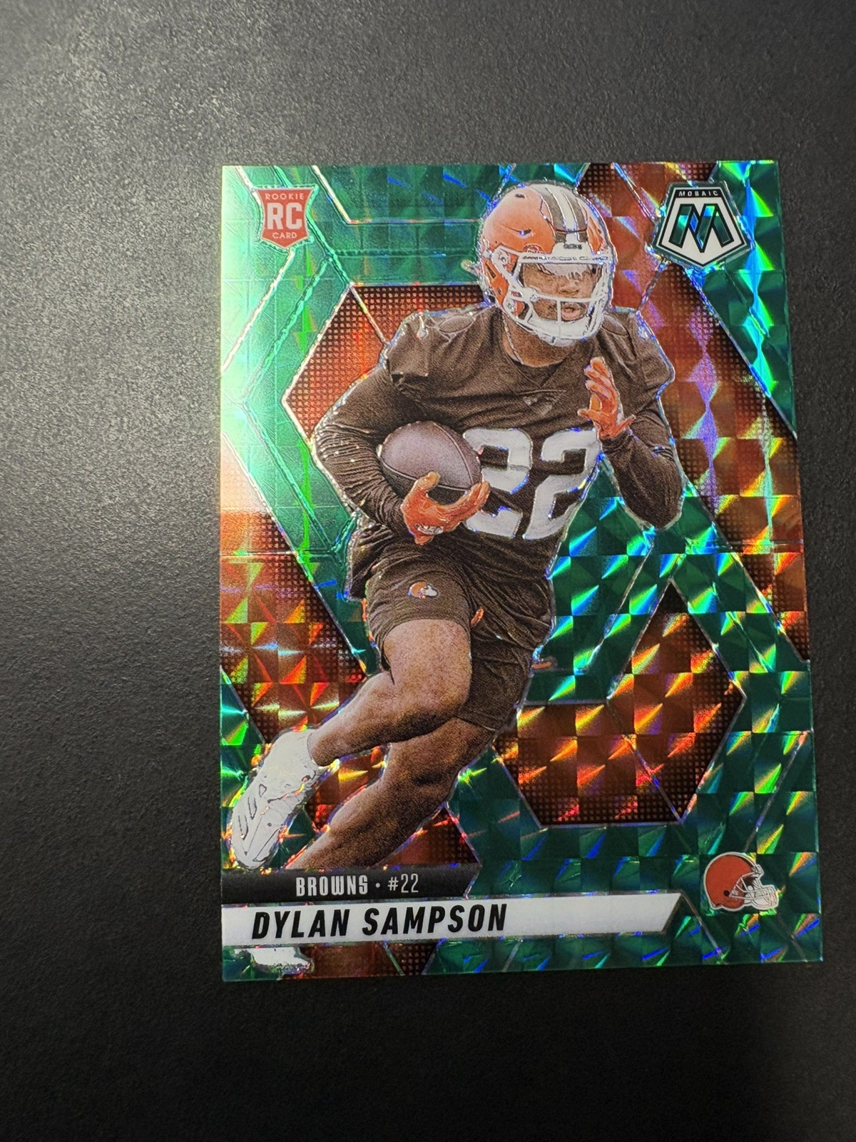 🔥 2025 Panini Mosaic Dylan Sampson Green Mosaic Prizm Rookie RC #355 Browns 🔥