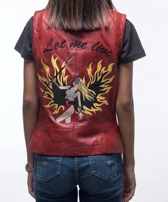 Resident Evil 2 Claire Redfield Leather Vest RE2 Remake Cosplay Costume Outfit