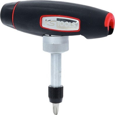KS Tools T-Handle Ratchet Bit Screwdriver, 1/4'' Drive, Swiveling Design, 24 T...