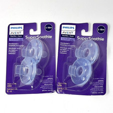 4 Count AVENT Super Soothie Pacifier  3-18 Months  Soothies Clear NEW