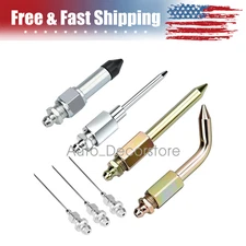 7pc Grease Gun Accessory Kit Needle Tips Elbow Adapter Dispenser Rubber Nozzle