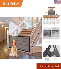 Durable Mesh Dog Gate - Magic 38''x30'' Safety Gate with Tool-Free Installation