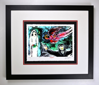 ''La Petite Mariee'' by Marc Chagall, Framed Art