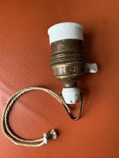 antike Fassung E27 Bakelit Drehschalter Schalter Lampenfassung Messing Porzellan