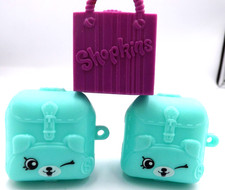 Lot of 3-Shopkins Mini Backpack Containers Blue Backpacks Purple Shopping Bag