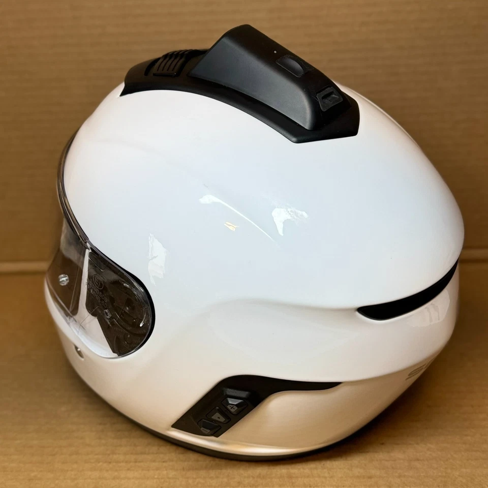 (Chip de Pintura) (XL) Sena Momentum INC-Pro Capacete de Motocicleta Branco Câmera Bluetooth - Imagem 4 de 4