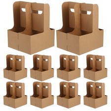 10 Pcs 2 Cup Drink Carrier Hot Holder Cafe Beverage with Handles