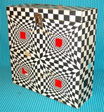 Vtg 12" Record Album LP Storage Case Psychedelic Op Art Platter Pak 1260 Black