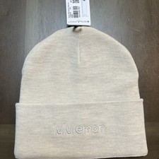 NWT, LULULEMON HEATHERED BONE, WARM REVELATION BEANIE, ONE SIZE
